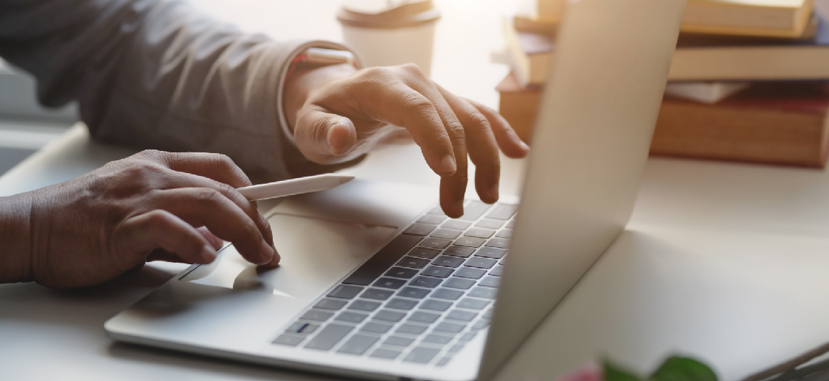 Photo of a laptop computer being used.