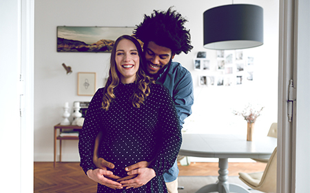 Pregnant woman with her partner